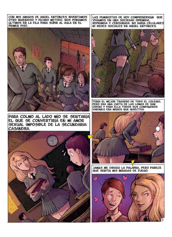 Pagina 3 Clase del 72 historieta erotica de Emilio Balcarce